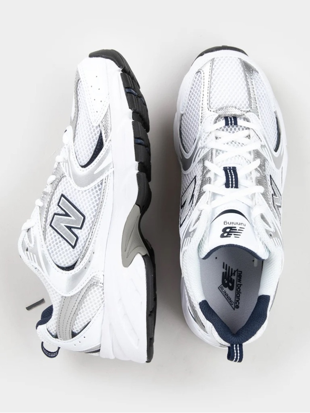 New Balance Women's White, Gray & Navy Athletic Sneakers